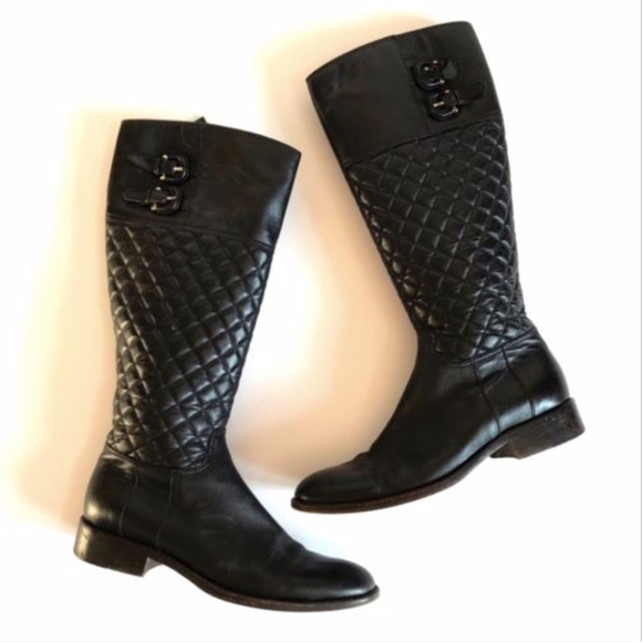 quilted leather riding boots